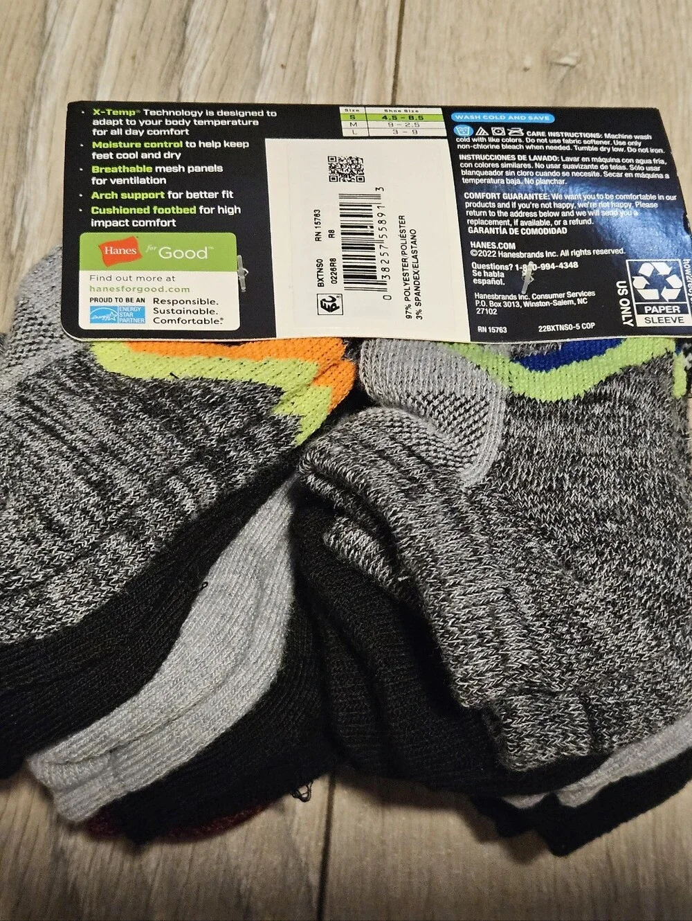 Hanes Boys 10 Pack X-Temp Performance No Show Athletic Socks Size S Shoe 4.5-8.5